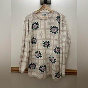 Vintage Floral Knit Grandpa Sweater Paul Harris Size Medium / Large